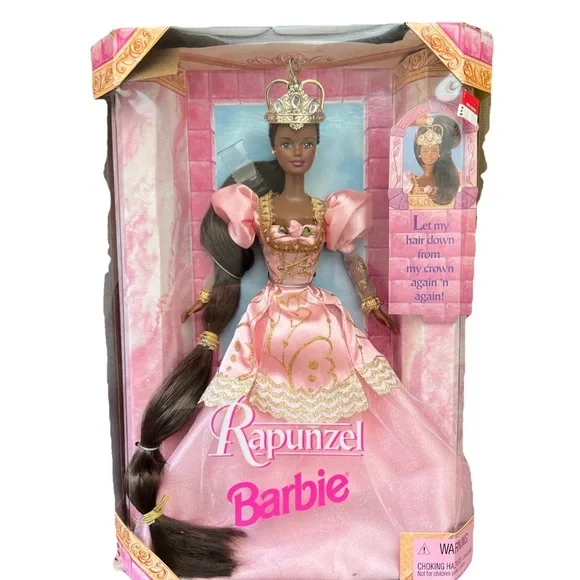 Mattel 1997 Rapunzel Barbie #18164 NRFB Long Hair Crown - Picture 2 of 12